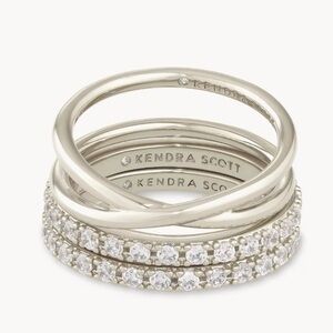 Kendra Scott Silver Crystal Ring Set